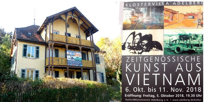 “Klostervilla Adelberg”, tầng 1 là nơi trưng bày 54 tác phẩm hội họa từ Việt Nam. “Klostervilla Adelberg”, tầng 1 là nơi trưng bày 54 tác phẩm hội họa từ Việt Nam.