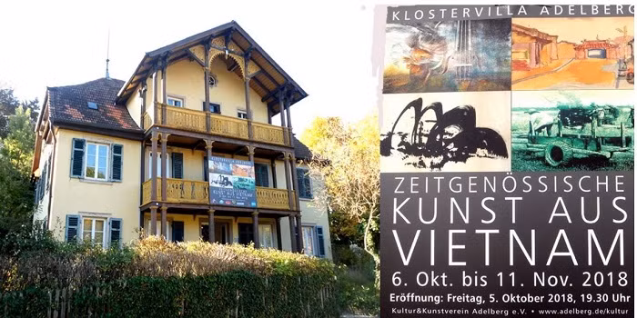 “Klostervilla Adelberg”, tầng 1 là nơi trưng bày 54 tác phẩm hội họa từ Việt Nam.