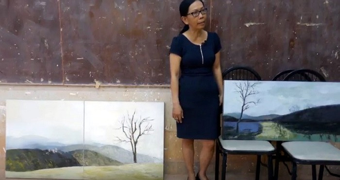 Huỳnh Phương Thị Thu Trang giới thiệu 6 tác phẩm được trưng bày tại Adelberg. Huỳnh Phương Thị Thu Trang giới thiệu 6 tác phẩm được trưng bày tại Adelberg.