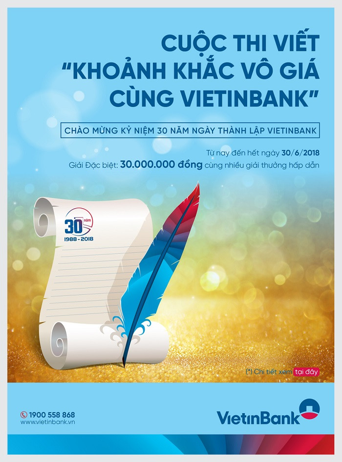 VietinBank gia hạn Cuộc thi đến 30/6/2018. VietinBank gia hạn Cuộc thi đến 30/6/2018.