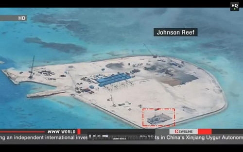 Trung Quốc xây dựng trái phép tại đảo Gạc Ma thuộc quần đảo Trường Sa của Việt Nam.