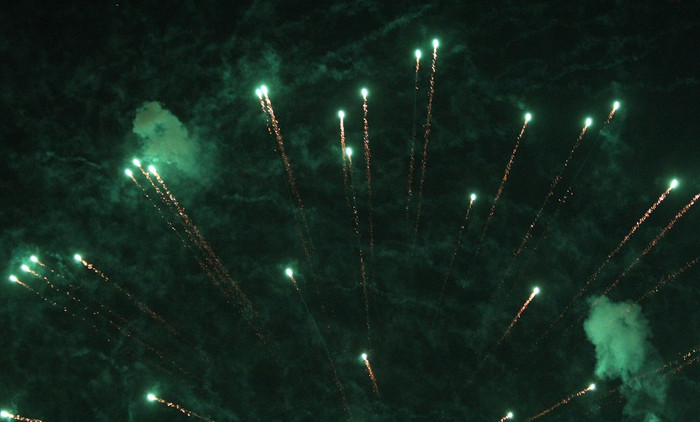 Đúng 21h loạt pháo hoa đầu tiên nổ vang trong tiếng hò reo hoan hỉ...