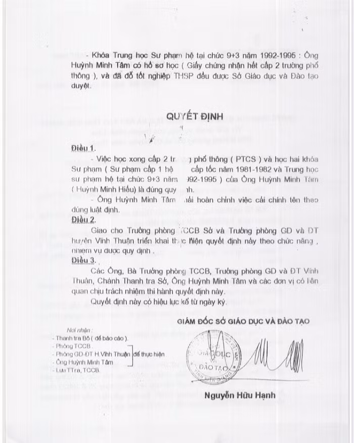 Quyết định số 135/KL-TC (Ảnh: tác giả cung cấp).