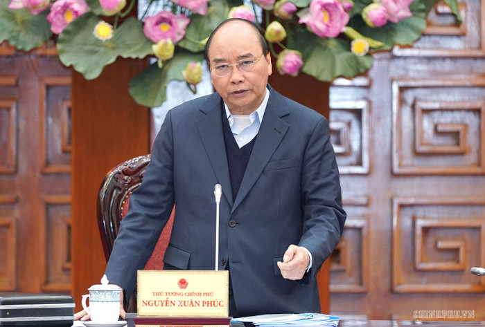 Thủ tướng Nguyễn Xuân Phúc phát biểu tại cuộc họp. Ảnh: VGP Thủ tướng Nguyễn Xuân Phúc phát biểu tại cuộc họp. Ảnh: VGP