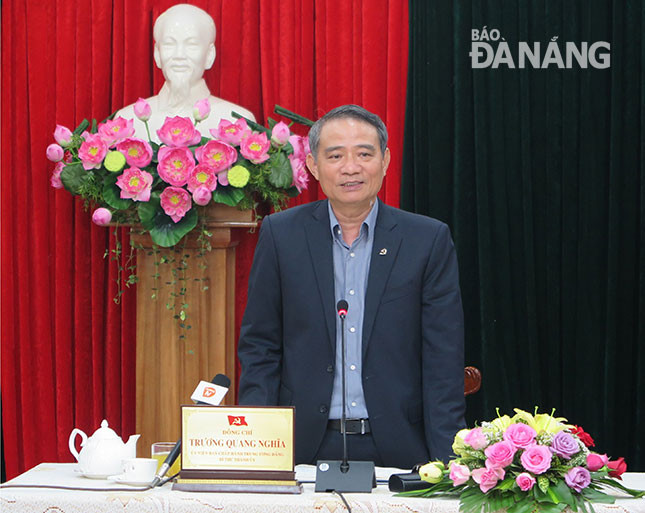 Bí thư Thành ủy Trương Quang Nghĩa (Ảnh minh họa: Báo Đà Nẵng). Bí thư Thành ủy Trương Quang Nghĩa (Ảnh minh họa: Báo Đà Nẵng).