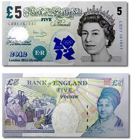 Tờ tiền 5 bảng Anh Olympic giả được rao bán ở Trung Quốc