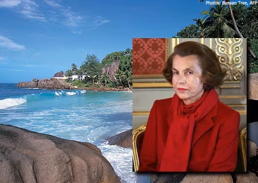 Bà là người thừa kế tập đoàn mỹ phẩm và chăm sóc sắc đẹp lớn nhất thế giới L’Oreal (Pháp). Giá bán hòn đảo được đưa ra là 60 triệu USD.