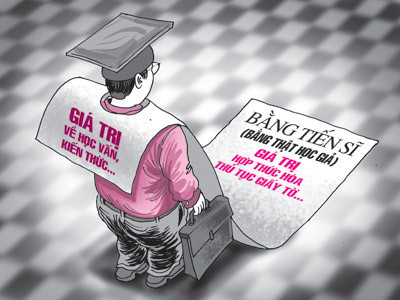 Loạn đào tạo tiến sĩ. ảnh minh họa: DAD. Loạn đào tạo tiến sĩ. ảnh minh họa: DAD.