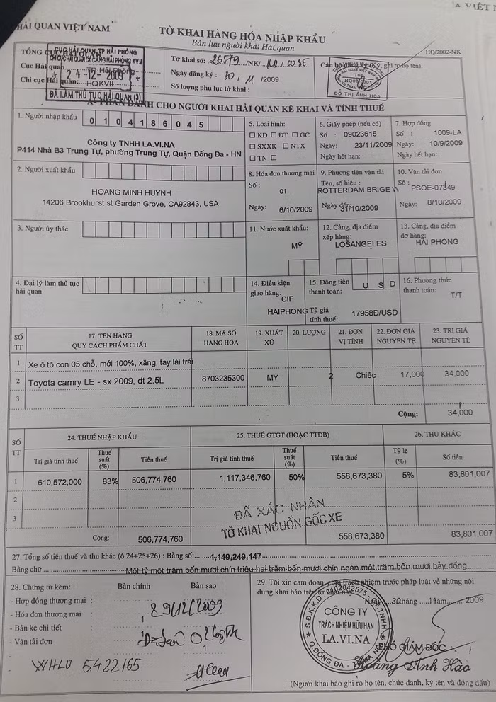 Chiếc xe ô tô thuộc quyền sở hữu của Công ty TNHH Lavina. Công ty nhiều lần đề nghị thu hồi chiếc xe mà anh Ngọc đang giữ để làm tang chứng vụ án, nhưng các cơ quan có trách nhiệm của Hà Nội không thực hiện.