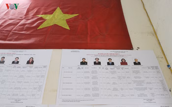 Danh sách các ứng viên đại biểu Quốc hội, đại biểu HĐND các cấp đã được niêm yết tại khu dân cư.