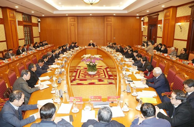 Toàn cảnh Tổng Bí thư, Chủ tịch nước Nguyễn Phú Trọng, Trưởng Tiểu ban Văn kiện Đại hội XIII của Đảng phát biểu kết luận cuộc họp. (Ảnh: Trí Dũng/TTXVN) Toàn cảnh Tổng Bí thư, Chủ tịch nước Nguyễn Phú Trọng, Trưởng Tiểu ban Văn kiện Đại hội XIII của Đảng phát biểu kết luận cuộc họp. (Ảnh: Trí Dũng/TTXVN)