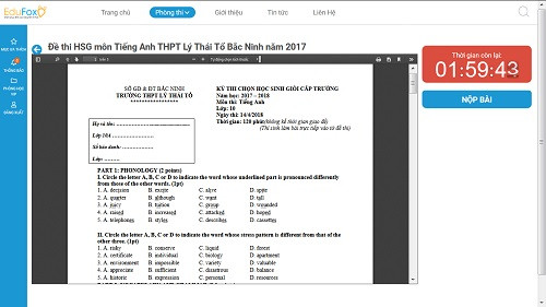 Luyện thi trực tuyến giúp học sinh ôn chuẩn bị kiến thức cho mùa thi mọi lúc mọi nơi. Luyện thi trực tuyến giúp học sinh ôn chuẩn bị kiến thức cho mùa thi mọi lúc mọi nơi.