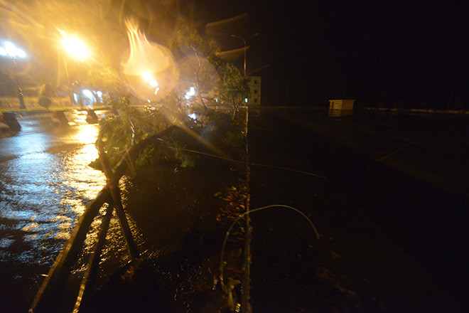 Đường phố Đồ Sơn đêm 16/9. Ảnh VNN.