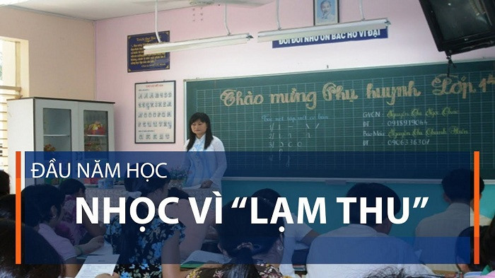 Vấn nạn lạm thu đầu năm học (Ảnh minh họa: chụp màn hình từ kênh VTC1). Vấn nạn lạm thu đầu năm học (Ảnh minh họa: chụp màn hình từ kênh VTC1).