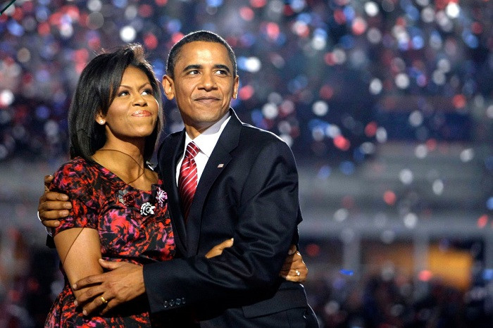 Tổng thống Barack Obama cùng Phu nhân Michelle Obama. Tổng thống Barack Obama cùng Phu nhân Michelle Obama.