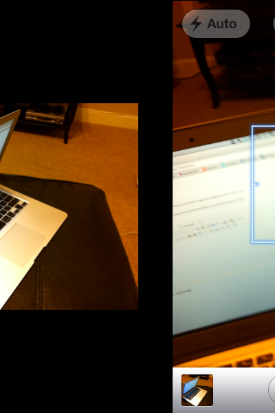 Để xem lại những tấm ảnh vừa chụp trong ứng dụng chụp ảnh của iPhone, bạn hãy vuốt màn hình cảm ứng sang trái hoặc sang phải.
