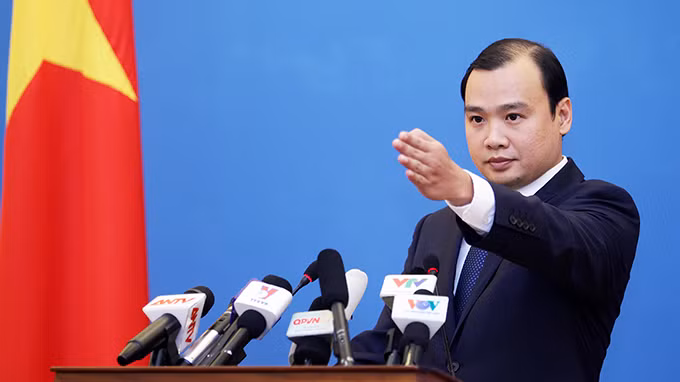 Ông Lê Hải Bình khẳng định, Việt Nam yêu cầu chấm dứt các hoạt động trái phép thuộc quần đảo Hoàng Sa của Việt Nam. ảnh: TTXVN.