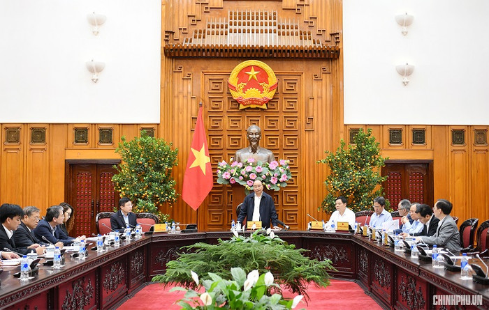 Thủ tướng làm việc về tình hình giá gạo giảm (Ảnh: VGP). Thủ tướng làm việc về tình hình giá gạo giảm (Ảnh: VGP).