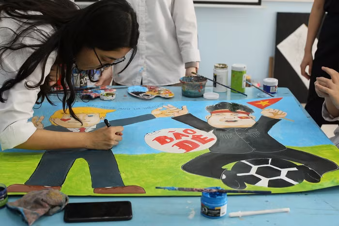 Nhóm học sinh mong muốn hai nhà lãnh đạo "đi bão" cùng dân Việt Nam.