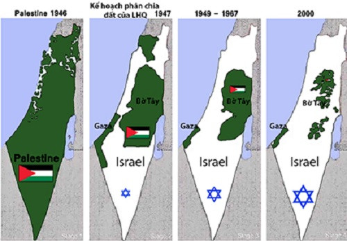 Bản đồ Israel - Palestine theo thời gian (Ảnh: AP). Bản đồ Israel - Palestine theo thời gian (Ảnh: AP).