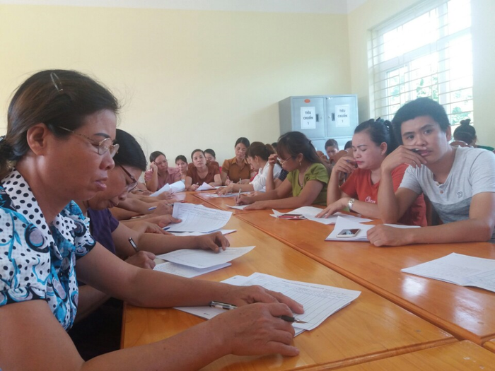 Một lớp tập huấn cho giáo viên phổ cập ở trường Tiểu học Tân Lợi, Thái Nguyên. Ảnh có tính chất minh họa. Nguồn: thtanloi.thainguyen.edu.vn.