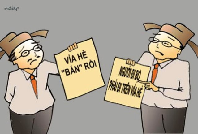 Công cuộc giành lại vỉa hè (Ảnh minh họa: ndiep). Công cuộc giành lại vỉa hè (Ảnh minh họa: ndiep).