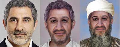 Chân dung của Gaspar Llamazares và bin Laden năm 1998 được chỉnh sửa thành ảnh bin Laden năm 2010