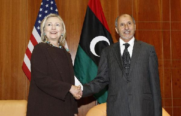 Ngoại trưởng Clinton và Chủ tịch NTC Mustafa Abdul Jalil Ngoại trưởng Clinton và Chủ tịch NTC Mustafa Abdul Jalil