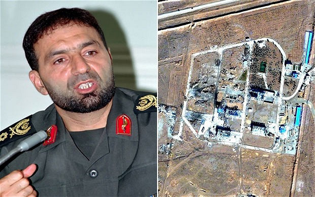 Chuẩn tướng Hassan và hiện trường sau vụ nổ cướp đi sinh mạng của ông hôm 12/11