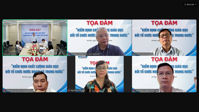 Tọa đàm “Kiểm định chất lượng giáo dục bởi tổ chức nước ngoài và trong nước” được tổ chức theo hình thức trực tuyến kết hợp với trực tiếp. Screenshot (62).png