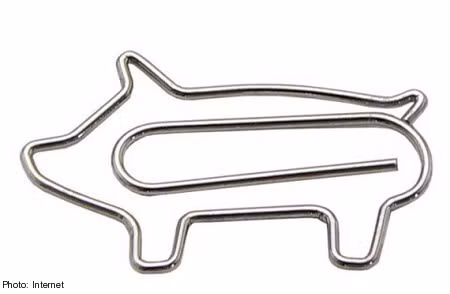 Ghim kẹp giấy hình những động vật ngộ nghĩnh như lợn, chó, mèo,...