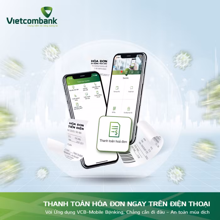 Vietcombank thanh toán hóa đơn ngay trên điện thoại.