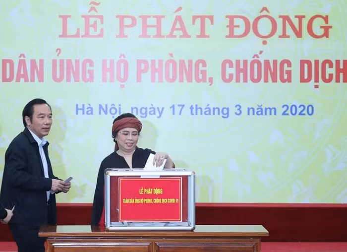 Bà Thái Hương, Phó Chủ tịch Hội đồng quản trị, Tổng Giám đốc Ngân hàng Thương mại cổ phần Bắc Á tại buổi lễ phát động.