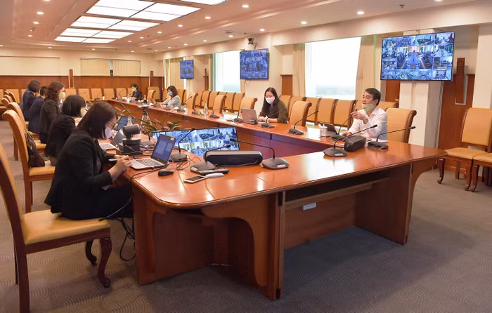 Ông Nghiêm Xuân Thành – Ủy viên Ban chấp hành Đảng bộ Khối Doanh nghiệp trung ương, Bí thư Đảng ủy, Chủ tịch Hội đồng quản trị Vietcombank phát biểu chỉ đạo tại hội nghị.