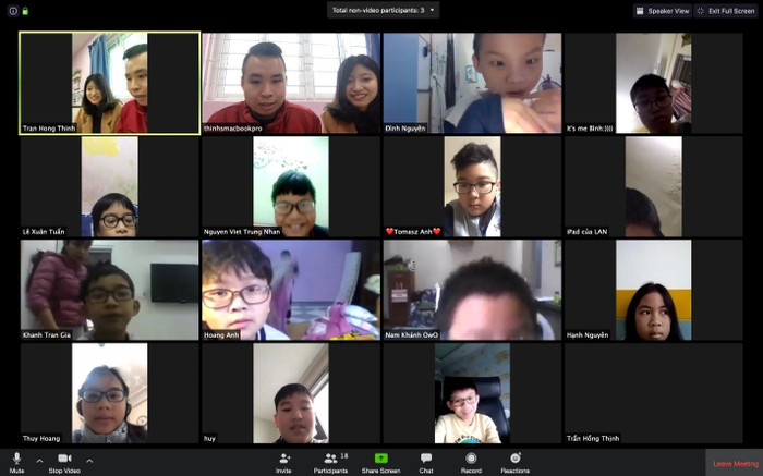 Giờ sinh hoạt lớp online của thầy cô và các bạn học sinh lớp 5G0 trường Niu Tơn.