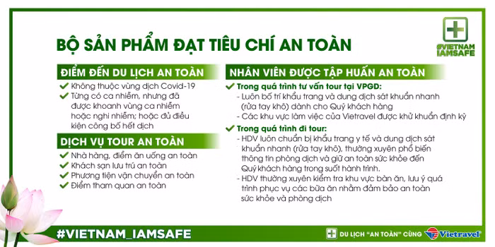 Bộ sản phẩm đạt tiêu chí an toàn của Vietravel.
