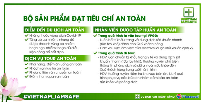 Bộ sản phẩm đạt tiêu chí an toàn của Vietravel. Bộ sản phẩm đạt tiêu chí an toàn của Vietravel.