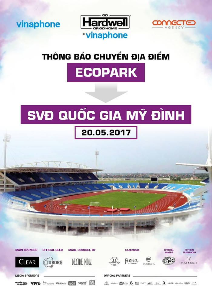 “Hardwell by VinaPhone” sẽ được tổ chức tại Sân vận động Mỹ Đình vào ngày 20/5/2017. “Hardwell by VinaPhone” sẽ được tổ chức tại Sân vận động Mỹ Đình vào ngày 20/5/2017.