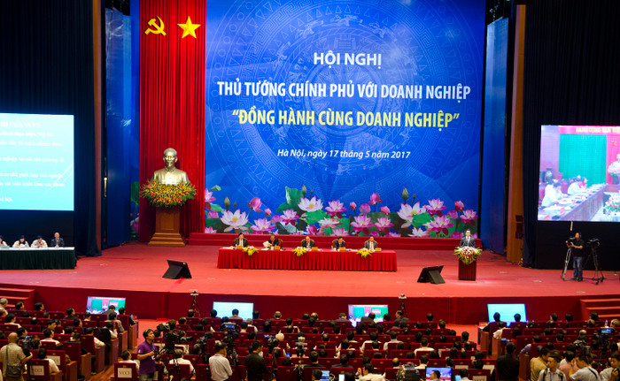 Cộng đồng doanh nghiệp ghi nhận những nỗ lực của Chính phủ trong năm vừa qua. ảnh: H.Lực.