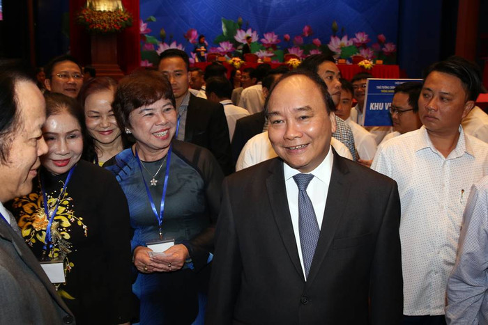 Thủ tướng bày tỏ mong muốn nhận được những góp ý thẳng thắn của cộng đồng doanh nghiệp. ảnh: H.Lực