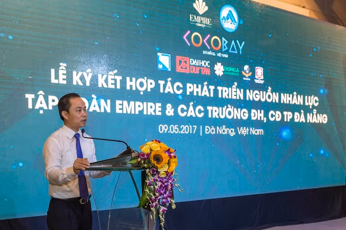 Ông Nguyễn Xuân Bình – Phó Giám đốc Sở du lịch Đà Nẵng phát biểu tại buổi lễ.