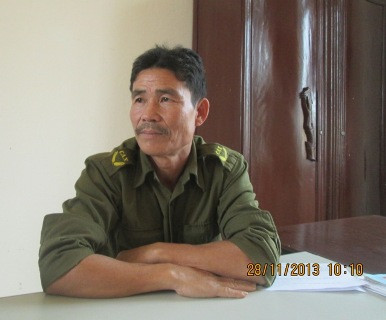 Ông Lê Văn Thủy, Phó trưởng công an xã Quảng Tân (Quảng Xương) làm vệc với PV Ông Lê Văn Thủy, Phó trưởng công an xã Quảng Tân (Quảng Xương) làm vệc với PV