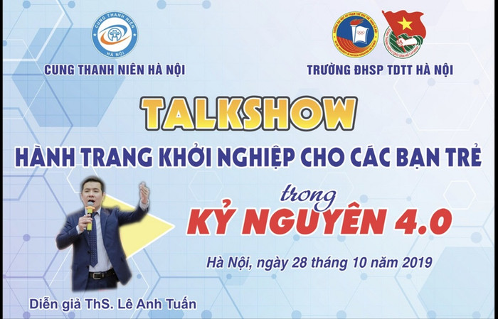 Thạc sĩ Lê Anh Tuấn - Phó chủ nhiệm Văn phòng hỗ trợ khởi nghiệp thành phố Hà Nội - Diễn giả của chương trình Talkshow. Ảnh: MT. Thạc sĩ Lê Anh Tuấn - Phó chủ nhiệm Văn phòng hỗ trợ khởi nghiệp thành phố Hà Nội - Diễn giả của chương trình Talkshow. Ảnh: MT.