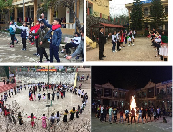 Nhiều hoạt động ý nghĩa giúp giáo dục kỹ năng sống cho học sinh được thầy Tuấn cùng Ban Chấp hành đoàn trường, học sinh thực hiện. Ảnh: XT.