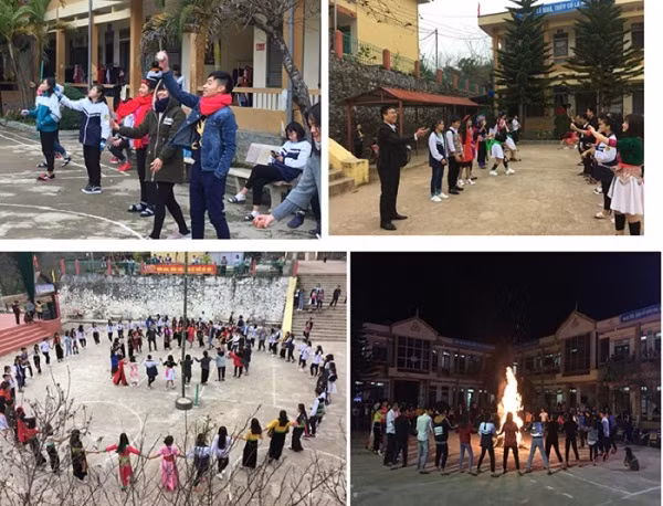 Nhiều hoạt động ý nghĩa giúp giáo dục kỹ năng sống cho học sinh được thầy Tuấn cùng Ban Chấp hành đoàn trường, học sinh thực hiện. Ảnh: XT.