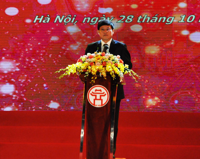 Ông Ngô Văn Quý - Phó chủ tịch Ủy ban nhân dân thành phố Hà Nội phát biểu tại buổi lễ. Ảnh: Công Tiến. Ông Ngô Văn Quý - Phó chủ tịch Ủy ban nhân dân thành phố Hà Nội phát biểu tại buổi lễ. Ảnh: Công Tiến.