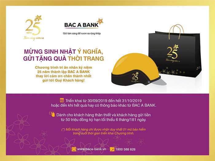 Cùng BAC A BANK mừng sinh nhật ý nghĩa, gửi tặng quà thời trang. Cùng BAC A BANK mừng sinh nhật ý nghĩa, gửi tặng quà thời trang.