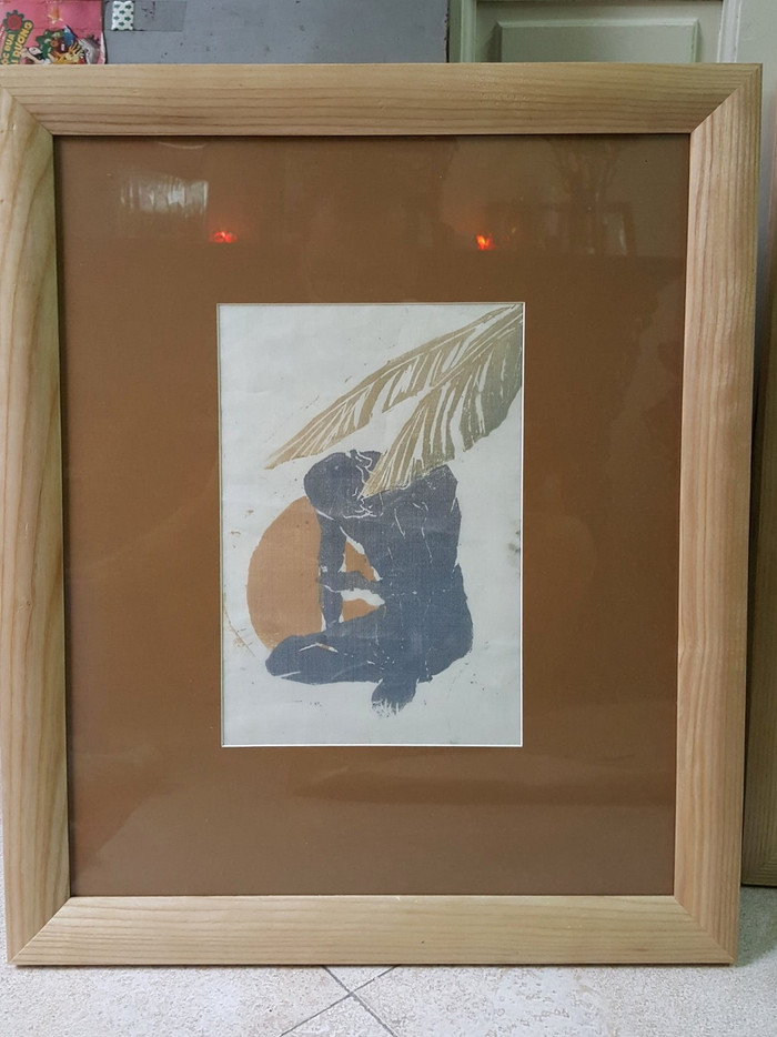 Bức tranh làm từ thân chuối của nhóm sinh viên Việt Nam (Ảnh: Nhật Linh). Bức tranh làm từ thân chuối của nhóm sinh viên Việt Nam (Ảnh: Nhật Linh).