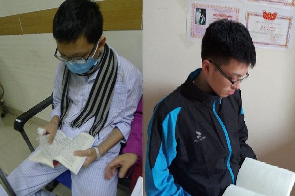 Dù ở viện hay ở nhà, sách luôn là niềm đam mê với cậu học trò Lâm Tiến Thăng (Ảnh: Phạm Oanh) Dù ở viện hay ở nhà, sách luôn là niềm đam mê với cậu học trò Lâm Tiến Thăng (Ảnh: Phạm Oanh)