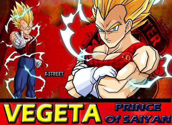 Cađíc (Vegeta) cũng hâm mộ M.U như cậu em Sôn Gôku (ảnh ghép). Cađíc (Vegeta) cũng hâm mộ M.U như cậu em Sôn Gôku (ảnh ghép).